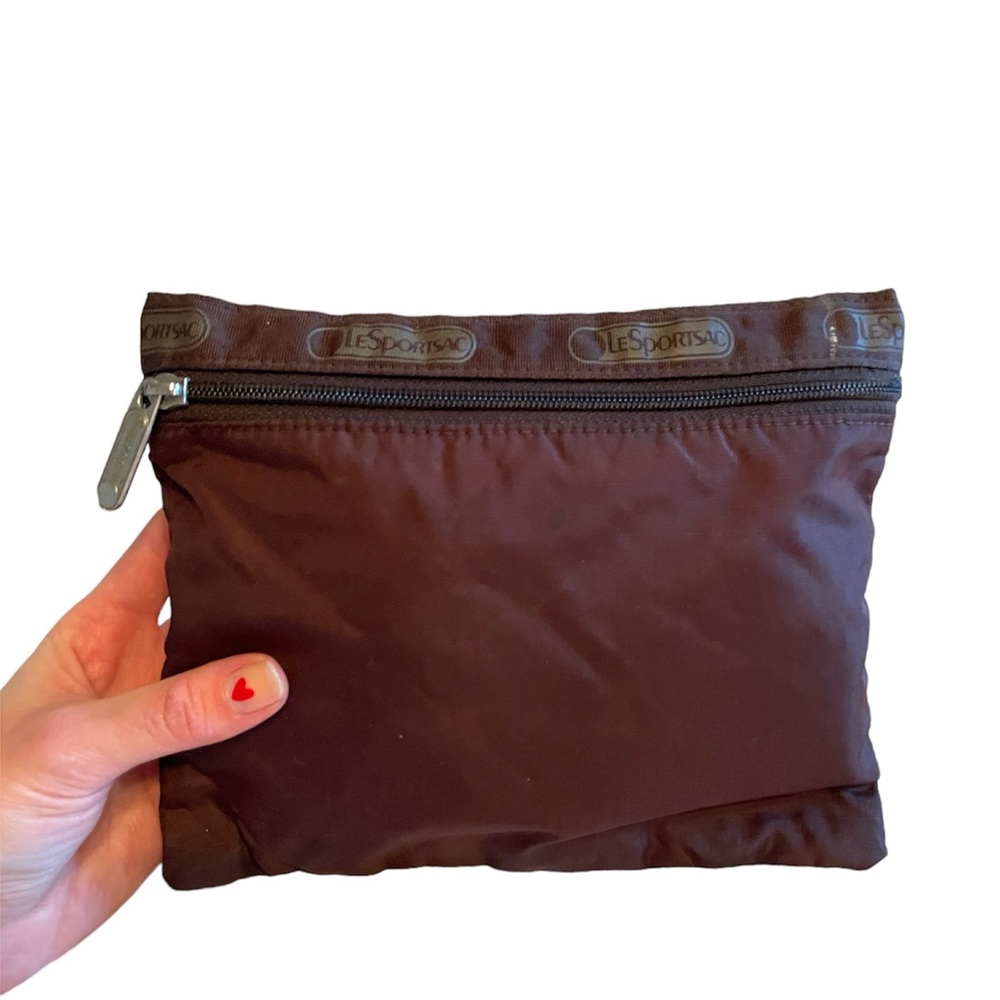 Lesportsac Brown Small Makeup Organization Storage Travel Bag